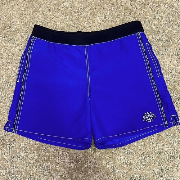 Coast & Town Men’s XG Blue/Black Board Shorts w Pockets & Adjustable Inside Tie - Picture 8 of 8
